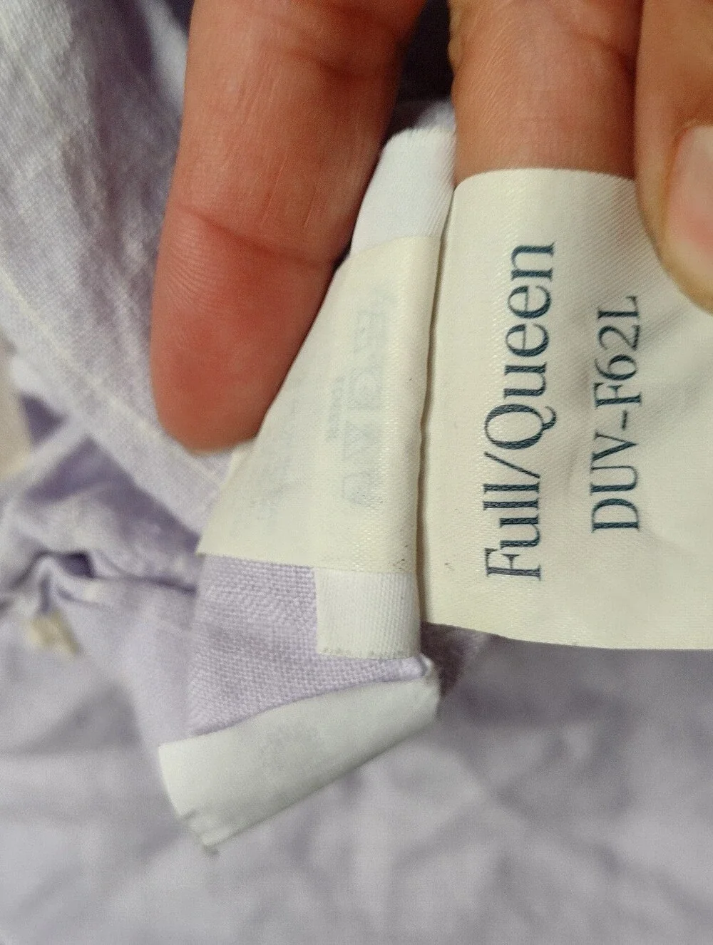 Brooklinen Linen Duvet Cover Full/Queen Lavender Purple Striped S1